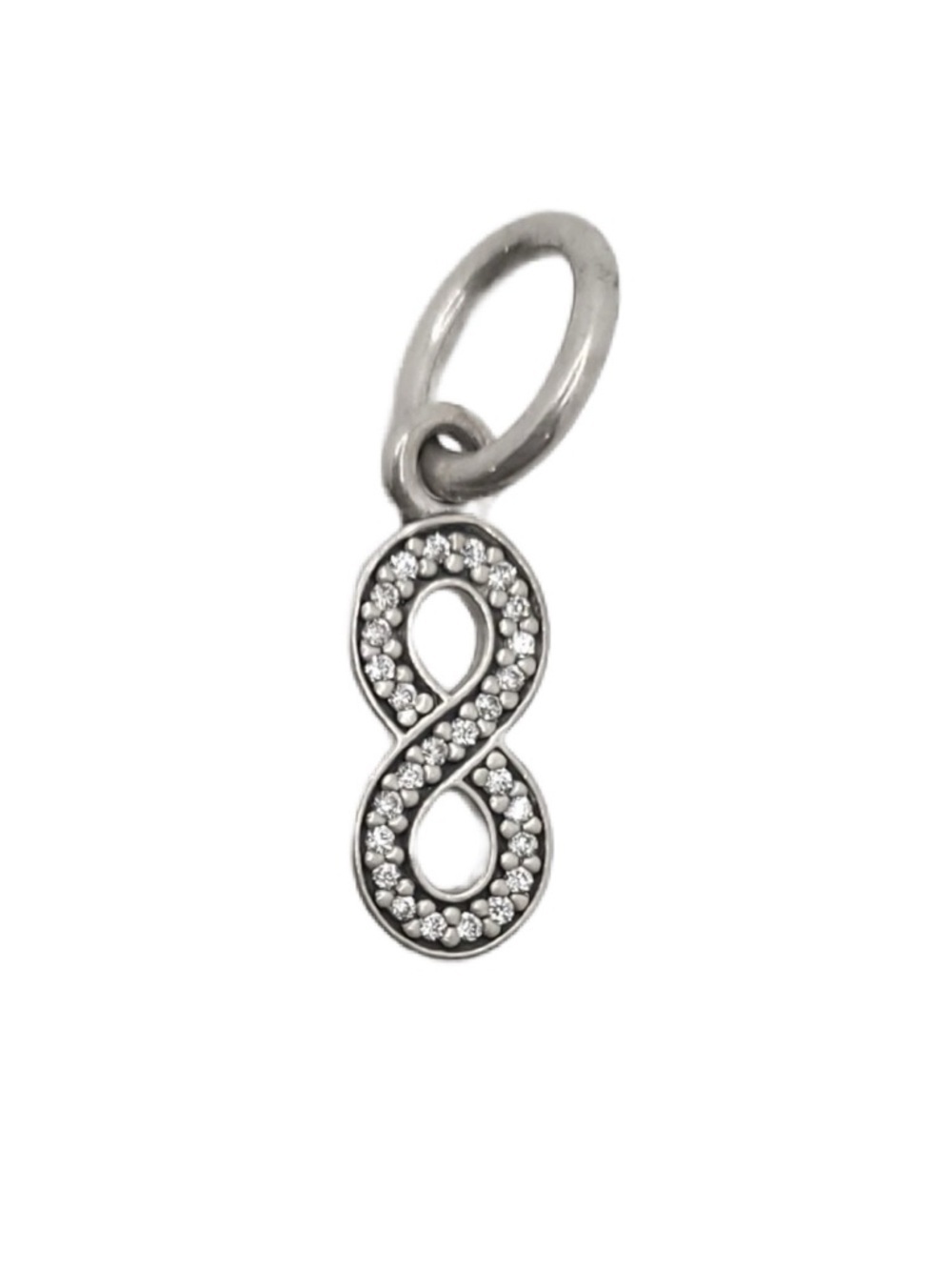 Authentic Pandora 925 & CZ Symbol of Infinity Dangle Charm - MINT CONDITION - Picture 1 of 5